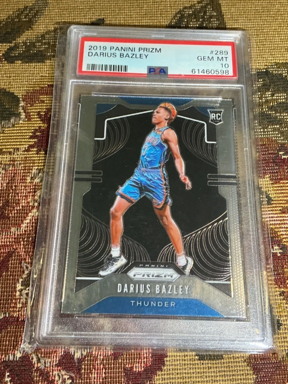 #289 Darius Bazley 2019 Panini Prizm rookie card Graded PSA 10
